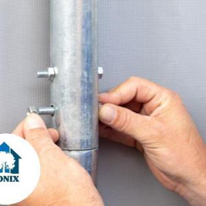 Professzionális  raktársátor, tárolósátor 8x16 m,  oldalmagasság 4,0m, felhúzható kapuval PVC 550g/m2 szürke