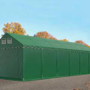Professzionális raktársátor, tárolósátor ipari sátor 3 × 12 m, 36 m² alapterülettel, 2,60 m oldalmagasság horganyzott acélszerkezettel,  padlókerettel, két cipzáras bejárattal fehér PVC ponyvával