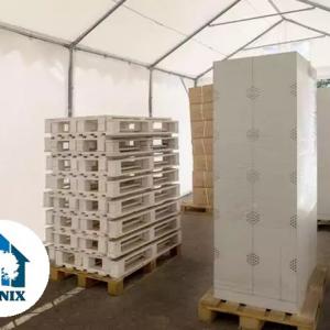 Professzionális raktársátor, tárolósátor ipari sátor 4 × 6 m, 24 m² alapterülettel, 2,60 m oldalmagassággal, horganyzott acélszerkezettel, stabil padlókerettel, két cipzáras bejárattal PVC ponyvával