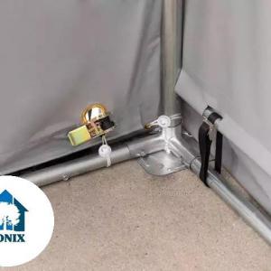 Professzionális raktársátor, tárolósátor ipari sátor 6x8m oldalmagasság 3,00m felhúzható kapuval ponyva PVC szürke