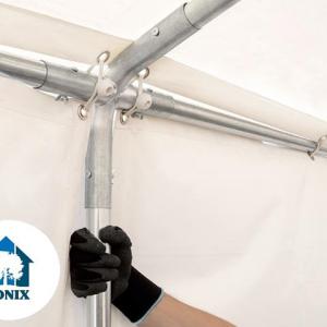 Professzionális raktársátor,ipari sátor  tároló sátor 3x12 m ponyva PVC oldalmagasság  +2,6 m erősített szerkezet fehér