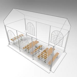 Professzionális rendezvénysátor 3 × 6 m, 18 m², erős PVC ponyvával, teljesen horganyzott acélvázzal, 100% vízálló
