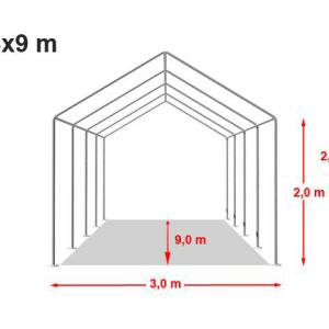 Professzionális rendezvénysátor 3x9 m  ponyva PVC  fehér