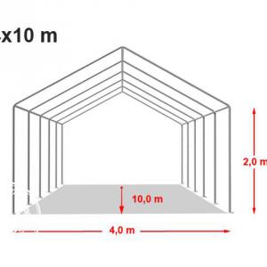 Professzionális rendezvénysátor 4x10 m, ponyva PVC