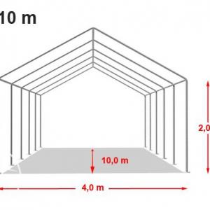 Professzionális rendezvénysátor 4x10 m, ponyva PVC