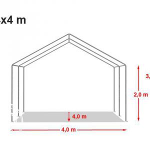 Professzionális rendezvénysátor 4x4m, ponyva PVC