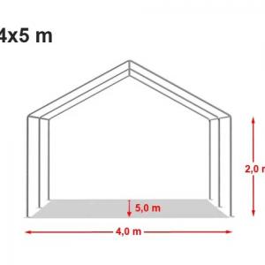 Professzionális rendezvénysátor 4x5 m, ponyva PVC fehér