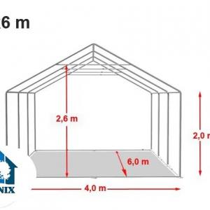 Professzionális  rendezvénysátor  4x6 m, ponyva PVC padlókerettel (24m2)