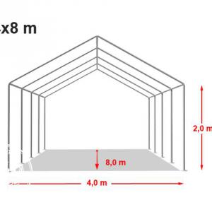 Professzionális rendezvénysátor 4x8 m, ponyva PVC