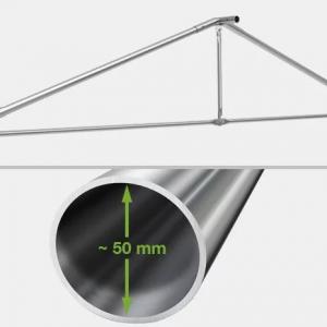 Professzionális rendezvénysátor, 5x12 m ponyva lángálló PVC oldalmagasság +2,6 m erősített szerkezettel fehér (60m2)
