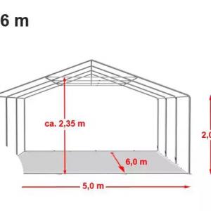 Professzionális rendezvénysátor 5x6 m, ponyva  PVC  fehér erősített szerkezettel