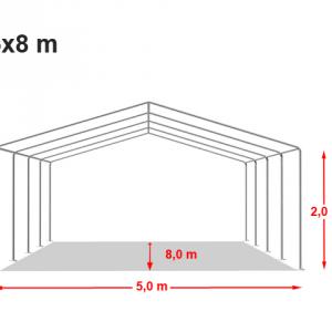 Professzionális rendezvénysátor 5x8 m ponyva PVC