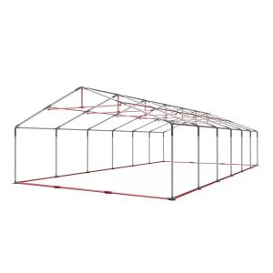 Professzionális rendezvénysátor 6x10m, ponyva PVC fehér erősített szerkezettel, padlókerettel
