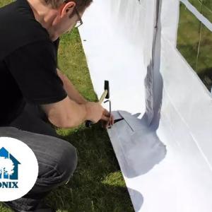 Professzionális rendezvénysátor 6x12 m ponyva  PVC 800 erősített szerkezettel padlókerettelfehér (72m2)