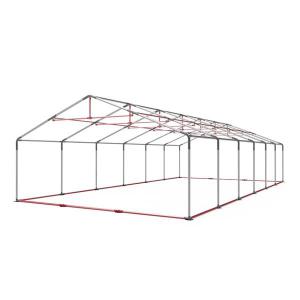 Professzionális rendezvénysátor 6x14 m, ponyva lángálló PVC fehér erősített szerkezet