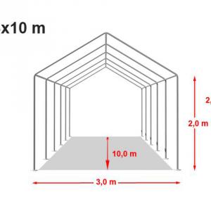 Professzionális rendezvénysátor parti sátor 3x10 m ponyva PVC  fehér