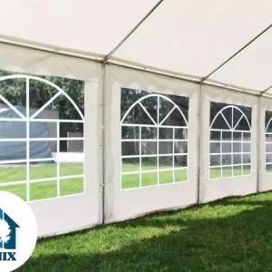 Professzionális rendezvénysátor, parti sátor 5 × 10 m, extra erős PVC ponyvával, teljesen horganyzott acélszerkezettel – 50 m²