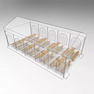 Professzionális rendezvénysátor, parti sátor 5 × 10 m, extra erős PVC ponyvával, teljesen horganyzott acélszerkezettel – 50 m²