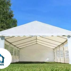 Professzionális  rendezvénysátor parti sátor 5x12 m ponyva PVC fehér (60m2)