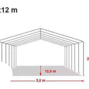 Professzionális rendezvénysátor parti sátor 5x12m, ponyva  tűzálló PVC 700 fehér