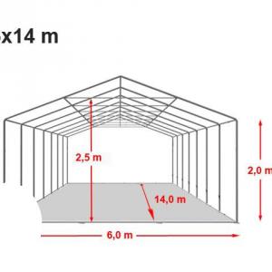 Professzionális rendezvénysátor parti sátor  6x14 m, ponyva PVC fehér erősített szerkezettel padlókerettel