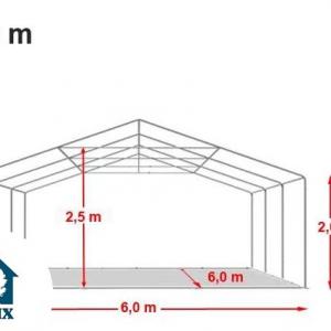 Professzionális rendezvénysátor parti sátor 6x6 m, ponyva PVC erősített szerkezettel 36m2  fehér