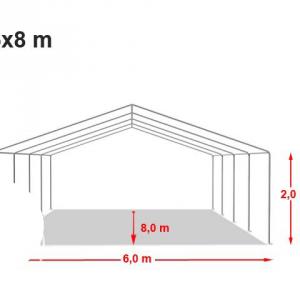 Professzionális rendezvénysátor parti sátor  6x8 m, ponyva PVC  fehér