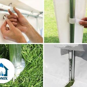 Professzionális rendezvénysátor, partisátor 3 × 3 m – 9 m², fehér, 100%-ban vízálló, erősített PVC ponyvával és extra stabil, teljesen horganyzott acélszerkezettel