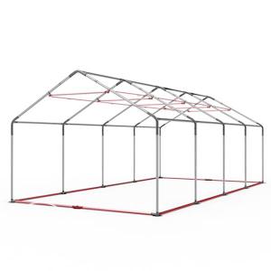 Professzionális rendezvénysátor, partisátor 3 × 6 m, 18 m², PVC ponyvával, megerősített horganyzott acélszerkezettel, stabil padlókerettel és megerősített tetőszerkezettel