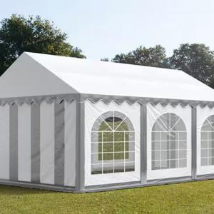 Professzionális rendezvénysátor, partisátor 3 × 6 m, 18 m², PVC ponyvával, megerősített horganyzott acélszerkezettel, stabil padlókerettel és megerősített tetőszerkezettel
