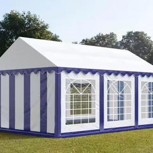 Professzionális rendezvénysátor, partisátor 4 × 6 m – 24 m², fehér, 100%-ban vízálló PVC ponyvával és extra erős, teljesen horganyzott acélszerkezettel
