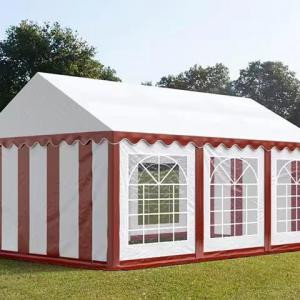 Professzionális rendezvénysátor, partisátor 4 × 6 m – 24 m², fehér, 100%-ban vízálló PVC ponyvával és extra erős, teljesen horganyzott acélszerkezettel