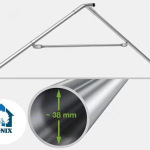 Professzionális rendezvénysátor, partisátor 4 × 6 m, 24 m², fehér PVC ponyvával, megerősített horganyzott acélszerkezettel, stabil padlókerettel és megerősített tetőszerkezettel