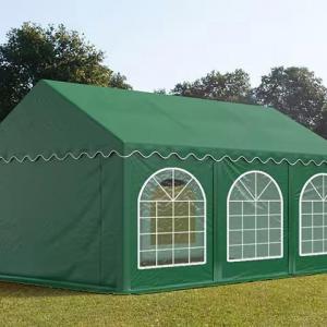 Professzionális rendezvénysátor, partisátor 4 × 6 m, 24 m², fehér PVC ponyvával, megerősített horganyzott acélszerkezettel, stabil padlókerettel és megerősített tetőszerkezettel