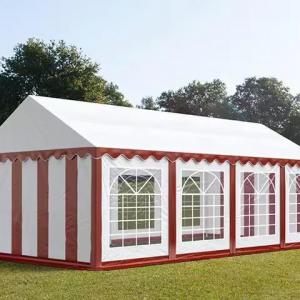 Professzionális rendezvénysátor, partisátor 5 × 10 m, 50 m²,  PVC ponyvával, megerősített horganyzott acélszerkezettel, stabil padlókerettel és megerősített tetőszerkezettel
