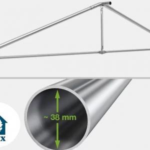 Professzionális rendezvénysátor, partisátor 5 × 12 m, 60 m², fehér PVC ponyvával, megerősített horganyzott acélszerkezettel, stabil padlókerettel és megerősített tetőszerkezettel