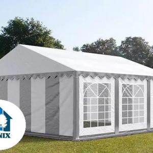 Professzionális rendezvénysátor, partisátor 5 × 6 m, 30 m², extra erős PVC ponyvával, horganyzott acélszerkezettel