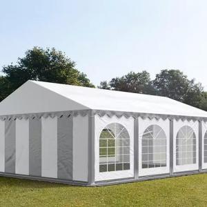 Professzionális rendezvénysátor, partisátor 5 × 8 m, 40 m², fehér PVC ponyvával, megerősített horganyzott acélszerkezettel, stabil padlókerettel és megerősített tetőszerkezettel