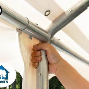 Professzionális rendezvénysátor, partisátor 6 × 12 m, 72 m², fehér PVC ponyvával, megerősített horganyzott acélszerkezettel, stabil padlókerettel és megerősített tetőszerkezettel