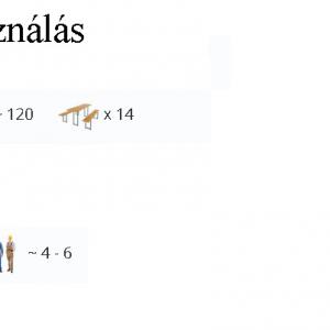 Professzionális rendezvénysátor, partisátor 6 × 14 m, 84 m², extra erős fehér PVC ponyvával,  horganyzott acélszerkezettel