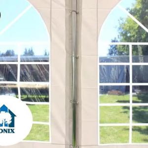 Professzionális rendezvénysátor, partisátor 6 × 14 m, 84 m², lángálló fehér PVC ponyvával, extra erős horganyzott acélszerkezettel,  megerősített tetővel és stabil padlókerettel