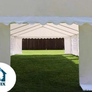 Professzionális rendezvénysátor, partisátor 6 × 8 m, 48 m², extra erős PVC ponyvával, teljesen horganyzott acélvázzal, 100% vízálló, fehér