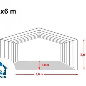 Professzionális rendezvénysátor partisátor  6x6 m, ponyva PVC  fehér