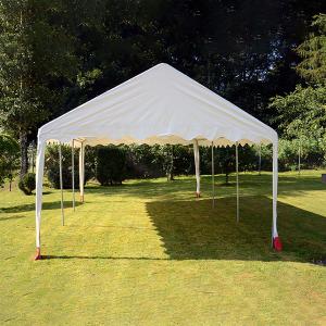 Professzionális rendezvénysátor, partysátor 4x6 m ponyva PVC fehér-piros oldalfallal  (24m2)