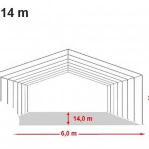 Professzionális tűzálló rendezvénysátor 6x14m, ponyva PVC fehér