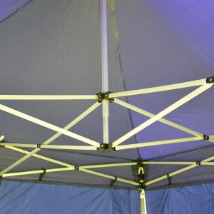 PROFI  ALU összecsukható pavilon, harmónika sátor rendezvénysátor 3x3 m ponyva  PVC  4db oldalfallal  kék