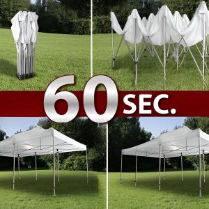 Profi Alumínium összecsukható esküvői pavilon, harmónika sátor rendezvénysátor 4x6 m ponyva PVC 300 g/m² díszfüggönnyel
