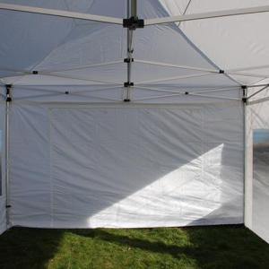 Profi Alumínium összecsukható esküvői pavilon, harmónika sátor rendezvénysátor 4x6 m ponyva PVC 8db oldalfallal és díszfüggönnyel ponyva PVC 300 g/m²