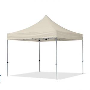 PROFI alumínium pop-up összecsukható pavilon és rendezvénysátor 3 × 3 m, 9 m², 4 db panorámaablakos oldalfallal, vízálló PVC ponyvával, 32 mm-es alumíniumvázzal, ollómechanikával