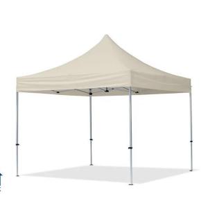 PROFI alumínium pop-up összecsukható pavilon és rendezvénysátor 3 × 3 m, 9 m², 4 db panorámaablakos oldalfallal, vízálló PVC ponyvával, 32 mm-es alumíniumvázzal, ollómechanikával